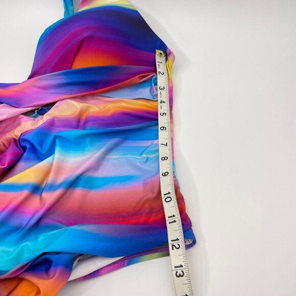 *La Blanca Island Goddess Cross Front Keyhole One-Piece Swimsuit Size 12 - Picture 6 of 9